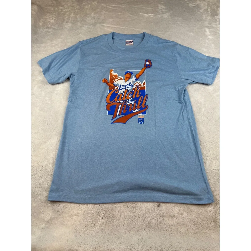 Kansas City Royals Charlie Hustle Catch The Thrill Baseball Graphic T Shirt‎ M